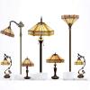 imageWERFACTORY Tiffany Pendant Light Plug in Yellow Hexagon Stained Glass 12 Inch Mission Hanging Lamp S011 Series
