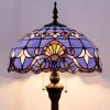 imageWERFACTORY Tiffany Floor Lamp Blue Purple Baroque Stained Glass Standing Reading Light 16X16X64 Inches Antique Pole Corner Lamp Decor Bedroom Living Room Home Office S003C Series