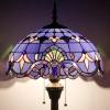 imageWERFACTORY Tiffany Floor Lamp Blue Purple Baroque Stained Glass Standing Reading Light 16X16X64 Inches Antique Pole Corner Lamp Decor Bedroom Living Room Home Office S003C Series