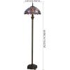 imageWERFACTORY Tiffany Floor Lamp Blue Purple Cloudy Stained Glass Standing Reading Light 16X16X64 Inches Antique Pole Corner Lamp Decor Bedroom Living Room Home Office S558 Series