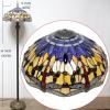 imageWERFACTORY Tiffany Floor Lamp Blue Yellow Dragonfly Stained Glass Standing Reading Light 16X16X64 Inches Antique Pole Corner Lamp Decor Bedroom Living Room Home Office S168 Series