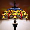 imageWERFACTORY Tiffany Floor Lamp Blue Yellow Dragonfly Stained Glass Standing Reading Light 16X16X64 Inches Antique Pole Corner Lamp Decor Bedroom Living Room Home Office S168 Series