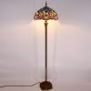 imageWERFACTORY Tiffany Floor Lamp Blue Yellow Stained Glass Dragonfly Standing Reading Light 16X16X64 Inches Antique Pole Corner Lamp Decor Bedroom Living Room Home Office S128 Series