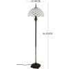 imageWERFACTORY Tiffany Floor Lamp Cream Amber Stained Glass Bead Standing Reading Light 16X16X64 Inches Antique Pole Corner Lamp Decor Bedroom Living Room Home Office S005 Series