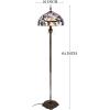 imageWERFACTORY Tiffany Floor Lamp Double Tropical Birds Stained Glass Standing Reading Light 16X16X64 Inches Antique Pole Corner Lamp Decor Bedroom Living Room Home Office S803 Series