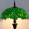 imageWERFACTORY Tiffany Floor Lamp Green Wisteria Stained Glass Standing Reading Light 16X16X64 Inches Antique Style Pole Corner Lamp Decor Bedroom Living Room Home Office S523 Series