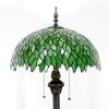 imageWERFACTORY Tiffany Floor Lamp Green Wisteria Stained Glass Standing Reading Light 16X16X64 Inches Antique Style Pole Corner Lamp Decor Bedroom Living Room Home Office S523 Series