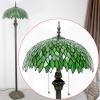 imageWERFACTORY Tiffany Floor Lamp Green Wisteria Stained Glass Standing Reading Light 16X16X64 Inches Antique Style Pole Corner Lamp Decor Bedroom Living Room Home Office S523 Series