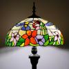 imageWERFACTORY Tiffany Floor Lamp Hummingbird Amber Stained Glass Standing Reading Light 16X16X64 Inches Antique Pole Corner Lamp Decor Bedroom Living Room Home Office S101 Series