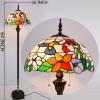 imageWERFACTORY Tiffany Floor Lamp Hummingbird Amber Stained Glass Standing Reading Light 16X16X64 Inches Antique Pole Corner Lamp Decor Bedroom Living Room Home Office S101 Series