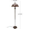 imageWERFACTORY Tiffany Floor Lamp Red Amber Tulip Flower Stained Glass Standing Reading Light 16X16X64 Inches Antique Pole Corner Lamp Decor Bedroom Living Room Home Office S030 Series