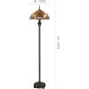imageWERFACTORY Tiffany Floor Lamp Red Brown Liaison Stained Glass Standing Reading Light 16X16X64 Inches Antique Pole Corner Lamp Decor Bedroom Living Room Home Office S160R Series