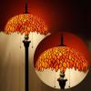 imageWERFACTORY Tiffany Floor Lamp Red Orange Wisteria Stained Glass Standing Reading Light 16X16X64 Inches Antique Style Pole Corner Lamp Decor Bedroom Living Room Home Office S523R Series