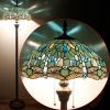 imageWERFACTORY Tiffany Floor Lamp Sea Blue Stained Glass Dragonfly Standing Reading Light 16X16X64 Inches Antique Pole Corner Lamp Decor Bedroom Living Room Home Office S147 Series