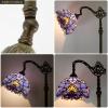 imageWERFACTORY Floor Lamp Tiffany Style Blue Purple Stained Glass Arched Lamp 12X18X64 Inches Gooseneck Adjustable Corner Standing Reading Light Decor Bedroom Living Room S003C Series