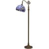 imageWERFACTORY Floor Lamp Tiffany Style Blue Purple Stained Glass Arched Lamp 12X18X64 Inches Gooseneck Adjustable Corner Standing Reading Light Decor Bedroom Living Room S003C Series