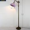 imageWERFACTORY Floor Lamp Tiffany Style Blue Purple Stained Glass Arched Lamp 12X18X64 Inches Gooseneck Adjustable Corner Standing Reading Light Decor Bedroom Living Room S003C Series