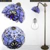 imageWERFACTORY Floor Lamp Tiffany Style Blue Purple Stained Glass Arched Lamp 12X18X64 Inches Gooseneck Adjustable Corner Standing Reading Light Decor Bedroom Living Room S003C Series