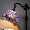 imageWERFACTORY Floor Lamp Tiffany Style Blue Purple Stained Glass Arched Lamp 12X18X64 Inches Gooseneck Adjustable Corner Standing Reading Light Decor Bedroom Living Room S003C Series