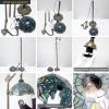 imageWERFACTORY Floor Lamp Tiffany Style Blue Purple Stained Glass Arched Lamp 12X18X64 Inches Gooseneck Adjustable Corner Standing Reading Light Decor Bedroom Living Room S003C Series