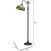 imageWERFACTORY Tiffany Floor Lamp Amber Yellow Liaison Stained Glass Arched Lamp 12X18X64 Inch Gooseneck Adjustable Corner Standing Reading Light Decor Bedroom Living Room S160E Series