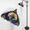 imageWERFACTORY Tiffany Floor Lamp Amber Yellow Liaison Stained Glass Arched Lamp 12X18X64 Inch Gooseneck Adjustable Corner Standing Reading Light Decor Bedroom Living Room S160E Series