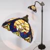 imageWERFACTORY Tiffany Floor Lamp Amber Yellow Liaison Stained Glass Arched Lamp 12X18X64 Inch Gooseneck Adjustable Corner Standing Reading Light Decor Bedroom Living Room S160E Series