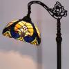 imageWERFACTORY Tiffany Floor Lamp Amber Yellow Liaison Stained Glass Arched Lamp 12X18X64 Inch Gooseneck Adjustable Corner Standing Reading Light Decor Bedroom Living Room S160E Series
