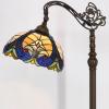 imageWERFACTORY Tiffany Floor Lamp Amber Yellow Liaison Stained Glass Arched Lamp 12X18X64 Inch Gooseneck Adjustable Corner Standing Reading Light Decor Bedroom Living Room S160E Series