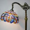 imageWERFACTORY Tiffany Floor Lamp Blue Purple Cloud Stained Glass Arched Lamp 12X18X64 Inches Gooseneck Adjustable Corner Standing Reading Light Decor Bedroom Living Room S558 Series