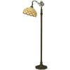 imageWERFACTORY Tiffany Floor Lamp Cream Amber Stained Glass Bead Arched Lamp 12X18X64 Inch Gooseneck Adjustable Corner Standing Reading Light Decor Bedroom Living Room S005 Series