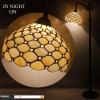 imageWERFACTORY Tiffany Floor Lamp Cream Amber Stained Glass Bead Arched Lamp 12X18X64 Inch Gooseneck Adjustable Corner Standing Reading Light Decor Bedroom Living Room S005 Series