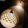 imageWERFACTORY Tiffany Floor Lamp Cream Amber Stained Glass Bead Arched Lamp 12X18X64 Inch Gooseneck Adjustable Corner Standing Reading Light Decor Bedroom Living Room S005 Series
