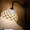 imageWERFACTORY Tiffany Floor Lamp Cream Amber Stained Glass Bead Arched Lamp 12X18X64 Inch Gooseneck Adjustable Corner Standing Reading Light Decor Bedroom Living Room S005 Series