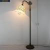 imageWERFACTORY Tiffany Floor Lamp Cream Amber Stained Glass Bead Arched Lamp 12X18X64 Inch Gooseneck Adjustable Corner Standing Reading Light Decor Bedroom Living Room S005 Series
