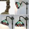 imageWERFACTORY Tiffany Floor Lamp Green Liaison Stained Glass Arched Lamp 12X18X64 Inches Gooseneck Adjustable Corner Standing Reading Light Decor Bedroom Living Room S160G Series