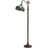 imageWERFACTORY Tiffany Floor Lamp Green Liaison Stained Glass Arched Lamp 12X18X64 Inches Gooseneck Adjustable Corner Standing Reading Light Decor Bedroom Living Room S160G Series