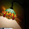 imageWERFACTORY Tiffany Floor Lamp Green Yellow Stained Glass Dragonfly Arch Lamp 12X18X64 Inch Gooseneck Adjustable Corner Standing Reading Light Decor Bedroom Living Room S009G Series