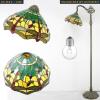 imageWERFACTORY Tiffany Floor Lamp Green Yellow Stained Glass Dragonfly Arch Lamp 12X18X64 Inch Gooseneck Adjustable Corner Standing Reading Light Decor Bedroom Living Room S009G Series