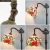 imageWERFACTORY Tiffany Floor Lamp Hummingbird Amber Stained Glass Arched Lamp 12X18X64 Inches Gooseneck Adjustable Corner Standing Reading Light Decor Bedroom Living Room S101 Series