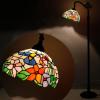 imageWERFACTORY Tiffany Floor Lamp Hummingbird Amber Stained Glass Arched Lamp 12X18X64 Inches Gooseneck Adjustable Corner Standing Reading Light Decor Bedroom Living Room S101 Series