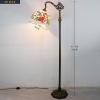imageWERFACTORY Tiffany Floor Lamp Hummingbird Amber Stained Glass Arched Lamp 12X18X64 Inches Gooseneck Adjustable Corner Standing Reading Light Decor Bedroom Living Room S101 Series