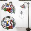imageWERFACTORY Tiffany Floor Lamp Hummingbird Amber Stained Glass Arched Lamp 12X18X64 Inches Gooseneck Adjustable Corner Standing Reading Light Decor Bedroom Living Room S101 Series
