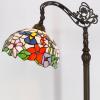 imageWERFACTORY Tiffany Floor Lamp Hummingbird Amber Stained Glass Arched Lamp 12X18X64 Inches Gooseneck Adjustable Corner Standing Reading Light Decor Bedroom Living Room S101 Series