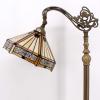 imageWERFACTORY Tiffany Floor Lamp Mission Hexagon Stained Glass Arched Lamp 12X18X64 Inches Gooseneck Adjustable Corner Standing Reading Light Decor Bedroom Living Room S011 Series