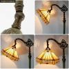 imageWERFACTORY Tiffany Floor Lamp Mission Hexagon Stained Glass Arched Lamp 12X18X64 Inches Gooseneck Adjustable Corner Standing Reading Light Decor Bedroom Living Room S011 Series