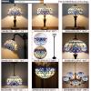 imageWERFACTORY Tiffany Floor Lamp Navy Blue White Stained Glass Arched Lamp 12X18X64 Inches Gooseneck Adjustable Corner Standing Reading Light Decor Bedroom Living Room S003B Series