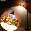 imageWERFACTORY Tiffany Floor Lamp Orange Blue Stained Glass Dragonfly Arched Lamp 12X18X64 Inch Gooseneck Adjustable Corner Standing Reading Light Decor Bedroom Living Room S168 Series