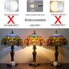 imageWERFACTORY Tiffany Floor Lamp Orange Blue Stained Glass Dragonfly Arched Lamp 12X18X64 Inch Gooseneck Adjustable Corner Standing Reading Light Decor Bedroom Living Room S168 Series