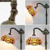 imageWERFACTORY Tiffany Floor Lamp Orange Blue Stained Glass Dragonfly Arched Lamp 12X18X64 Inch Gooseneck Adjustable Corner Standing Reading Light Decor Bedroom Living Room S168 Series